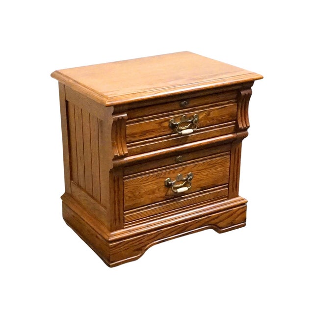 Lexington Furniture Lexington Furniture Recollections Solid Oak Rustic Country French 24" Two Drawer Nightstand 468-621 For Sale - Image 4 of 15
