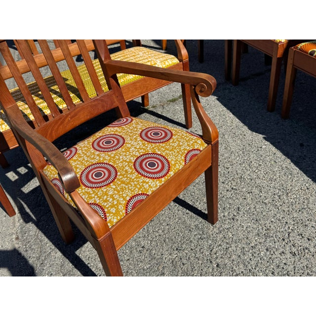 Brown Vintage Thomas Shackleton Lydia Dining Set, Large Table, Three Leaves, Six Chairs and a Bench For Sale - Image 8 of 12