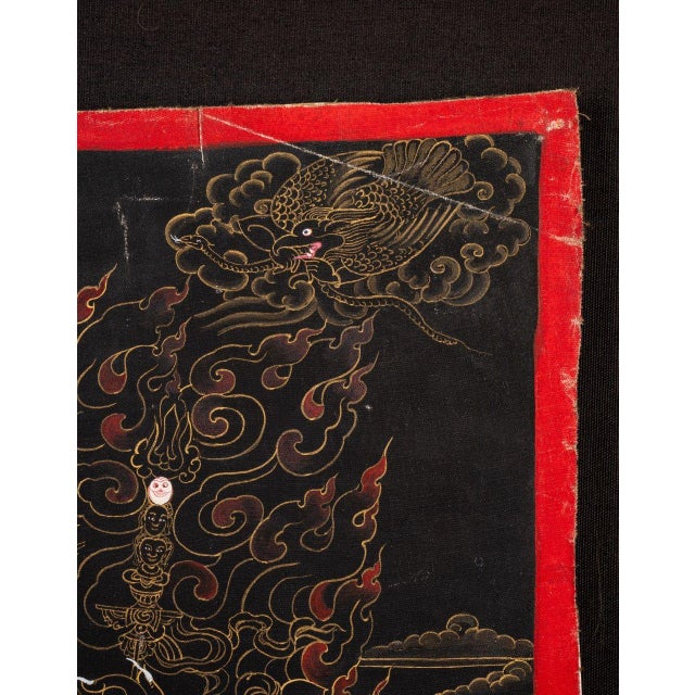 Late 19th Century Antique 19th Century Tibetan Thangka Depicting Vajrabhairava (Yamantaka) For Sale - Image 5 of 9