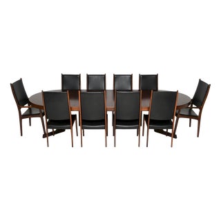 Vintage Danish Dining Chairs by Arne Hovmand-Olsen for Mogens Kold, 1960, Set of 10 For Sale