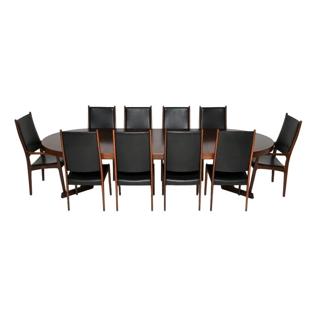 Vintage Danish Dining Chairs by Arne Hovmand-Olsen for Mogens Kold, 1960, Set of 10 For Sale