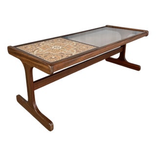 Mid-Century British Teak Coffee Table with Smoked Glass and Ceramic Tile from G-Plan, 1970s For Sale