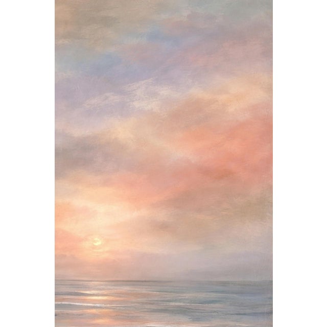 Abstract Coastal Sunset Seascape Wall Art, Ocean Horizon Landscape Print, Pastel Beach Art, 24″ × 36″ For Sale In Buffalo - Image 6 of 9