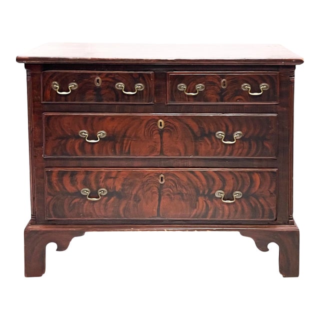 18th Century English Georgian Grain Painted Chest of Drawers For Sale