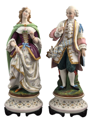 Letu and Mauger, Biscuit Porcelain Figures, 1860s, Ceramic, Set of 2