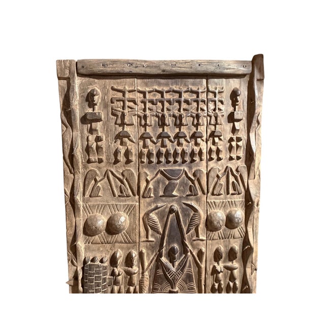African Vintage Dogon Granary Door With Nommo Mali African 73.5" H For Sale - Image 3 of 13