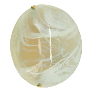 Round White and Smoked Marbled Glass Flush Mount from Hillebrand, Germany, 1960s For Sale