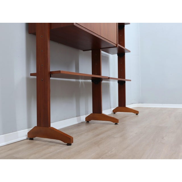 Teak Modular Wall Unit with Drop-Front Bar, 1950s For Sale - Image 10 of 16