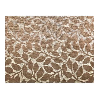 Designer Botanical Leaf Pattern Water Resistant Taupe Beige Upholstery Fabric For Sale