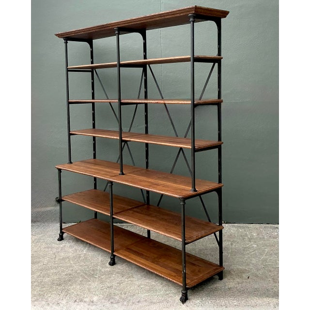 Late 20th Century Vintage French Plank Wood Etagere For Sale - Image 5 of 12