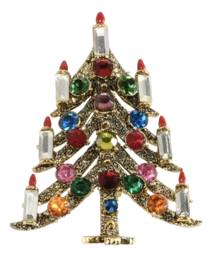 Vintage Pakula Gold-Plated Christmas Tree Pin