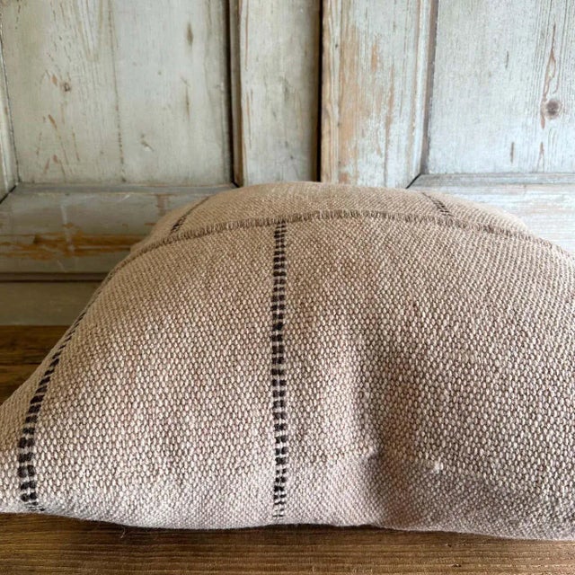 Not Yet Made - Made To Order Custom Hand Made Wool Pillow With Stripes Includes Down Feather Insert For Sale - Image 5 of 9