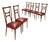 Mid-Century Chairs with Bordeaux Seats, 1950s, Set 6 For Sale