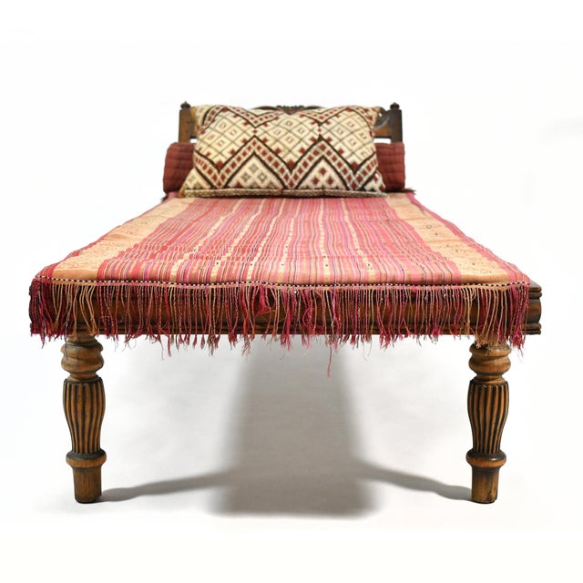 Early 20th Century Teak and Cane Colonial Chaise Lounge For Sale - Image 5 of 12