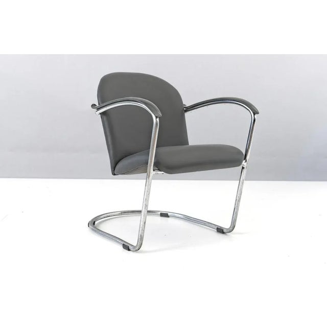 Plastic Dutch No. 414 Cantilever Armchair by Willem Hendrik Gispen for Gispen, 1930s For Sale - Image 7 of 15