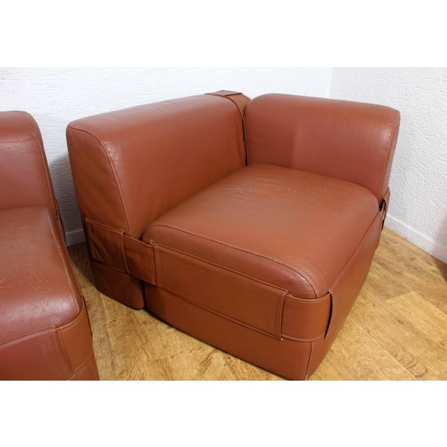 Leather Model 932 Modular Sofa by Mario Bellini for Cassina, 1960s, Set of 3 For Sale - Image 10 of 18