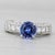 Modern 3cw Tanzanite Diamond Ring 14k White Gold Size 6.5 Engagement For Sale - Image 3 of 8