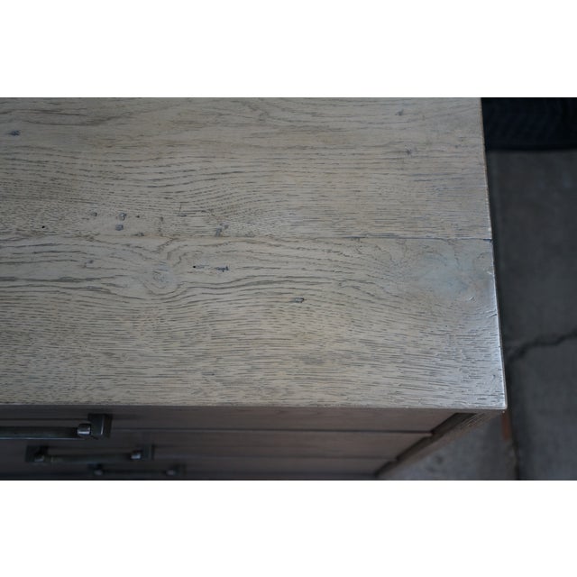 Taupe Restoration Hardware Campaign Style Cayden Weathered Oak 9 Drawer Triple Dresser For Sale - Image 8 of 18