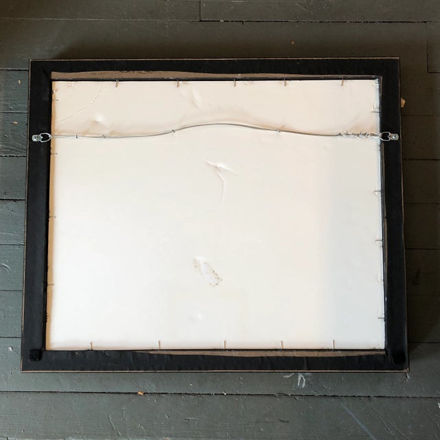 Mid-Century Modern Vintage Original Abstract Male Portrait Watercolor Painting Framed For Sale - Image 3 of 4