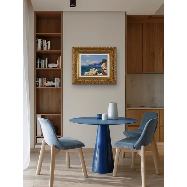 Gustave Vidal, Fishermen on the Rocks, 1930s, Oil Painting, Framed For Sale - Image 17 of 18