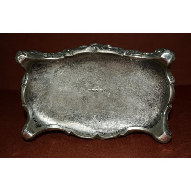 Vintage Italian Rocco Style Rectangular Silver Trinket Box For Sale - Image 10 of 12
