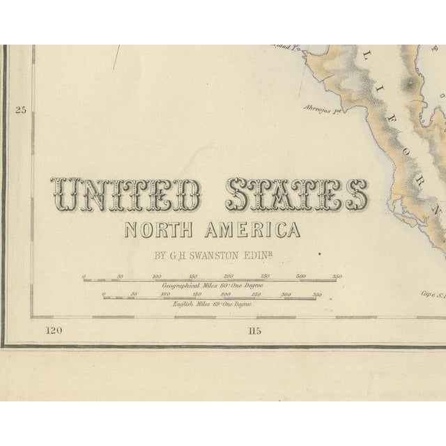 Antique Map of the United States with Oregon Territory, 1860 For Sale - Image 4 of 8