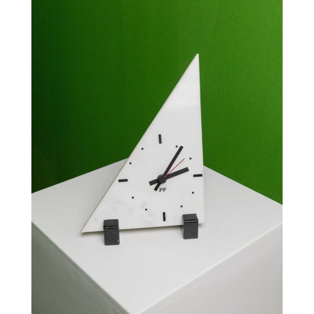 Stone Vintage Marble Triangle Grandfather Clock, 1980s For Sale - Image 7 of 11