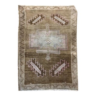 1950s Vintage Turkish Taupe Yastik Area Rug, 1'9 X 2'8 For Sale
