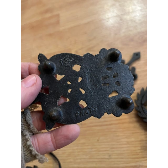 Black Antique Cast Iron Mini Trivets- Set of 4 For Sale - Image 8 of 11
