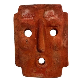 1960s Italian Terracotta Mask Candle Sconce For Sale