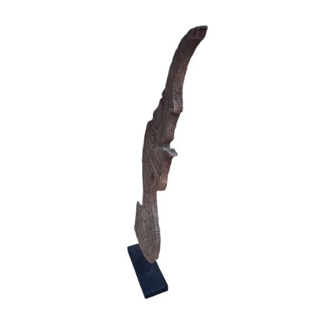 Antique Thai Naga Temple Finial on Stand Southeast Asia, Naga is known as the king snake, the ruler of the underworld...