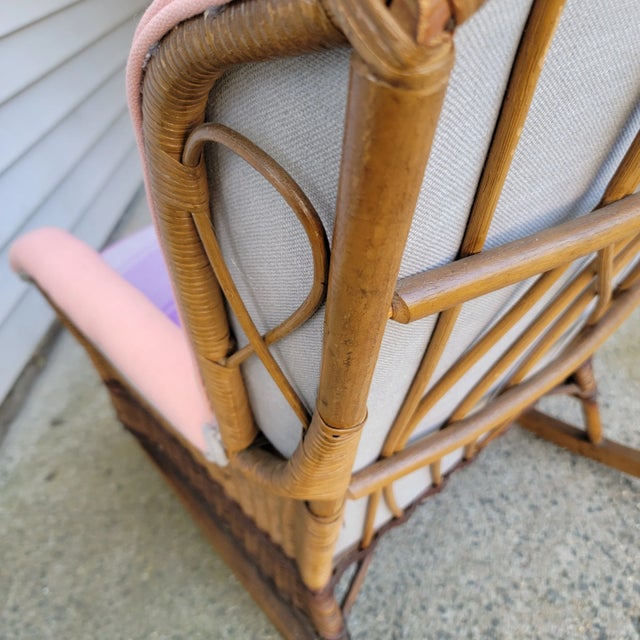 1920s Vintage Wicker and Rattan Rocker Attributed to Heywood Brothers and Wakefield For Sale In New York - Image 6 of 13