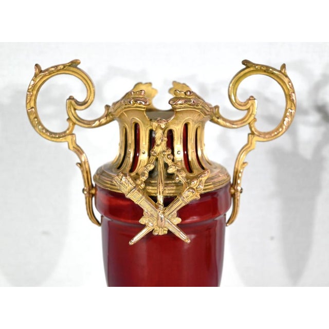 20th Century Louis XVI Ceramic and Golden Metal Cassolettes, 1950s, Set of 2 For Sale - Image 4 of 18