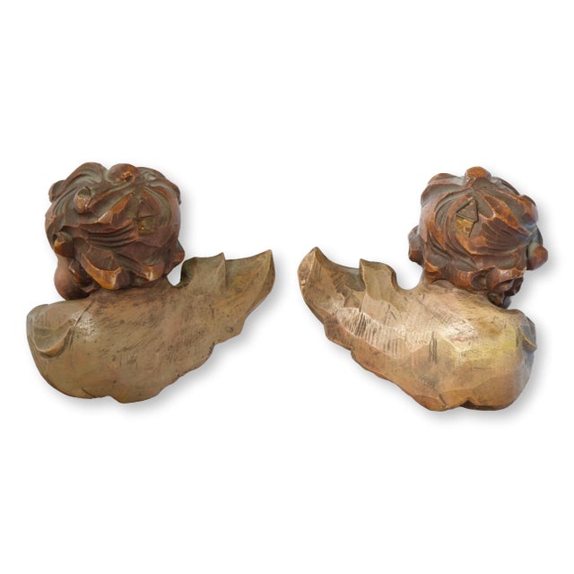 Renaissance Antique Hand Carved Italian Angels/Putti, Pair For Sale - Image 3 of 3