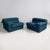 Italian modern blue fabric sofa erasmo by afra and tobia scarpa for b&b, 1970s modular sofa model erasmo covered in petrol...