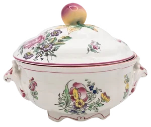 Antique French Soup Tureen from Lunéville, Early 20th Century