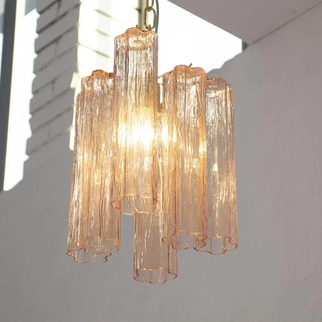 Mid-Century Modern Chandelier in Pink Murano Glass, Italy, 1990s For Sale - Image 3 of 13
