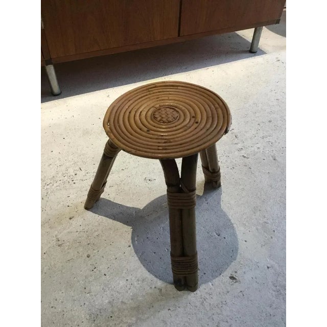 1950s Rattan Stool, 1950s For Sale - Image 5 of 7