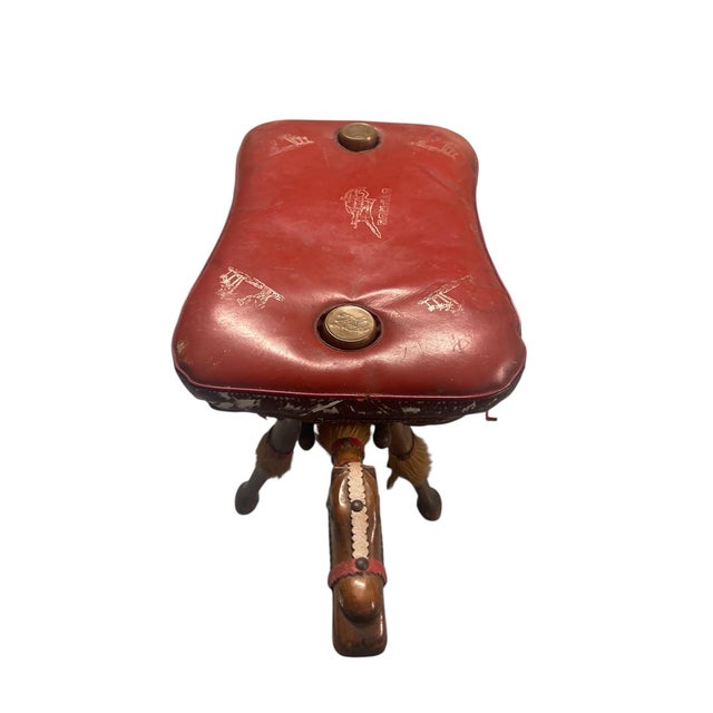 1980s 1980s Mid-Century Hand-Carved Egyptian Camel Saddle Stool For Sale - Image 5 of 9