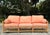 Peach Vintage Coastal McGuire Trellis Rattan Sofa For Sale - Image 8 of 12