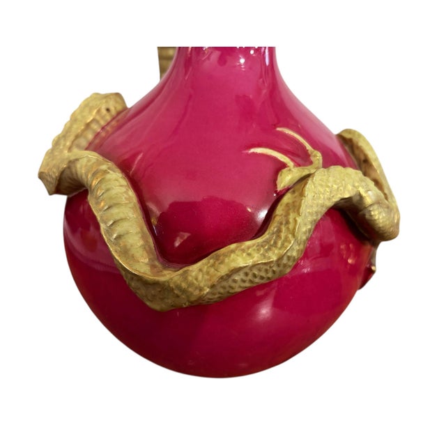 Rare 19th .C Royal Worcester Porcelain Dragon Ewer/Vase For Sale In New York - Image 6 of 9