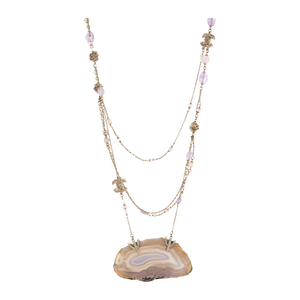 2012 Chanel Agate Multi Strand Necklace Long 35" Graduated Crystals