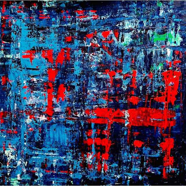 This listing is for a 24 x 24 inch acrylic on canvas board painting, within a frame. Sale also includes a signed...