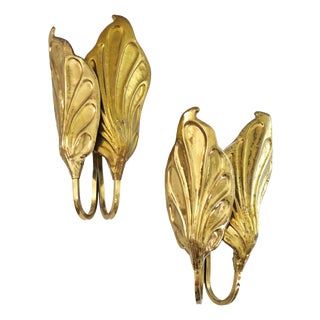 Brass Wall Lamps by Tommaso Barbi for G&G Studio, Italy, 1960s, Set of 2 For Sale
