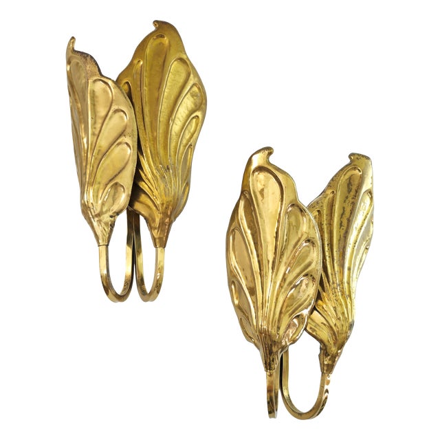 Brass Wall Lamps by Tommaso Barbi for G&G Studio, Italy, 1960s, Set of 2 For Sale