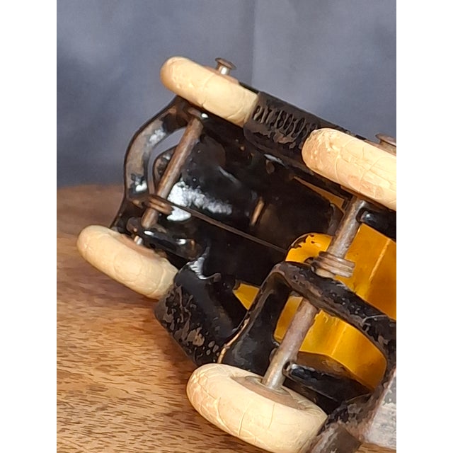 Rare 6" Deluxe Size Hubley Take-a-Part Roadster Yellow & Black Cast Iron 1933 For Sale - Image 14 of 18