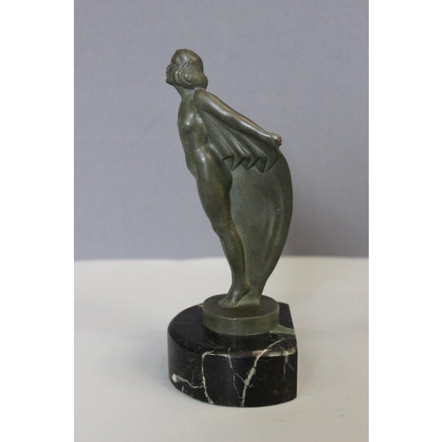 Figure of Young Woman with a Veil by Max Le Verrier, 1930s For Sale - Image 13 of 13