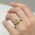 Modern Lotus Gold Ring With Peridot Silver, Gold, Size 6 For Sale - Image 3 of 5