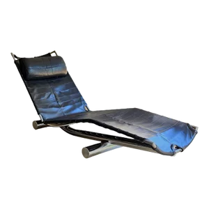 1970s Chariot' Leather Chaise Lounge by Paul Tuttle for Strassle International