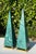 Vintage Faux Malachite Obelisk Sculptures With Brass Bases, Pair For Sale - Image 4 of 12